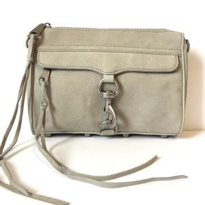 REBECCA MINKOFF mini Mac grey suede silver EUC